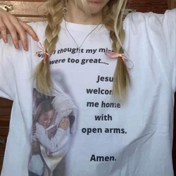 Women Jesus Faith Pray Graphic T-Shirts Short Sleeve Religious Tee Shirt Cotton Loose Fashion Tops Unisex Christian Clothes