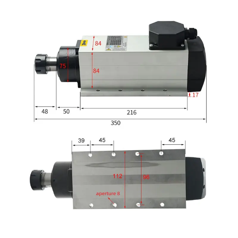 CNC LY 3.5kw 7.5kw ER32 Air cooled square spindle motorfor CNC router parts high speed spindle motor