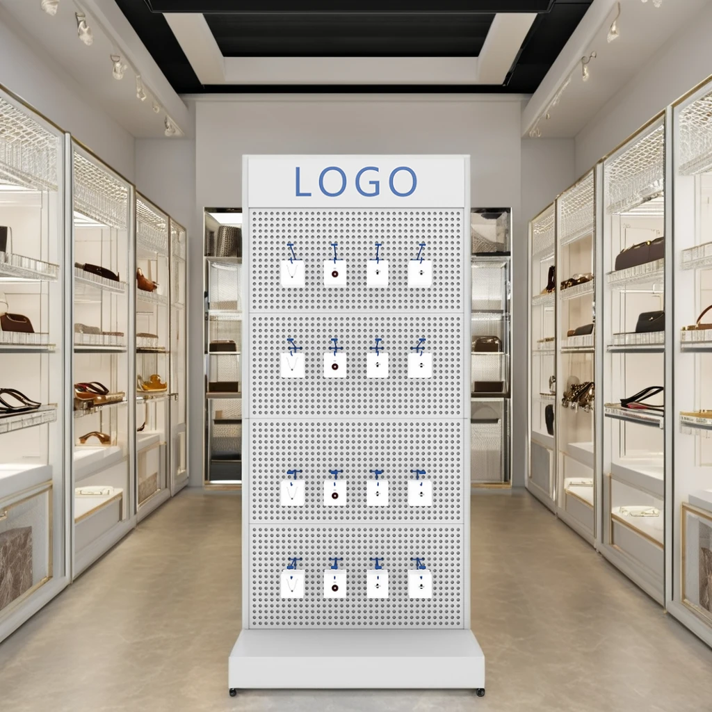 Hair Accessories Necklace Store Metal Pegboard Custom Retail Stands Jewelry Display Props for Show