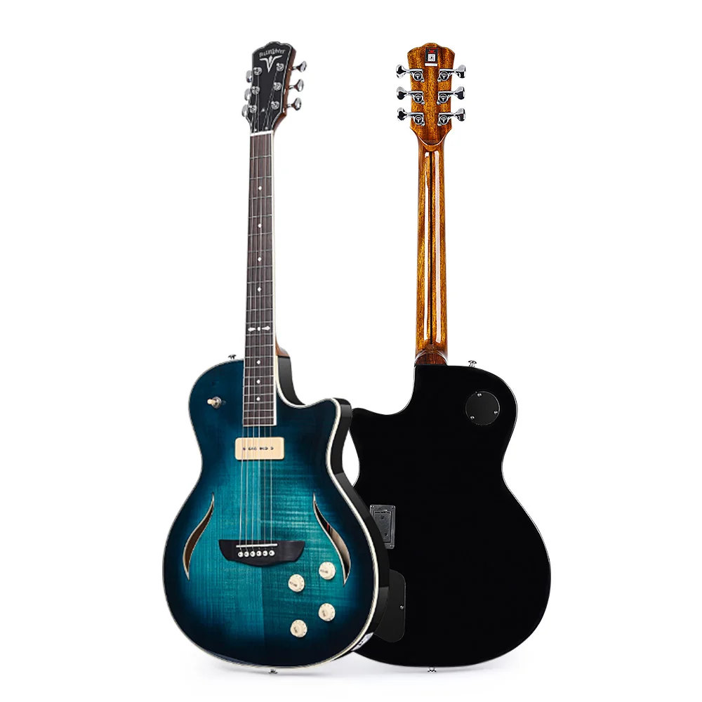Exquisite Acoustic Jazz Electric Guitar With 6 Strings Indian Rosewood Fingerboard Poplar Body