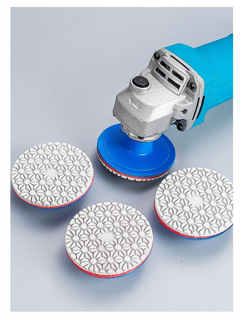 قرص تلميع تشذيب الحجر المتكامل، وسادات تلميع الماس، عجلة طحن الأحجار الكريمة من الجرانيت والرخام، وسادات تلميع رطبة وجافة