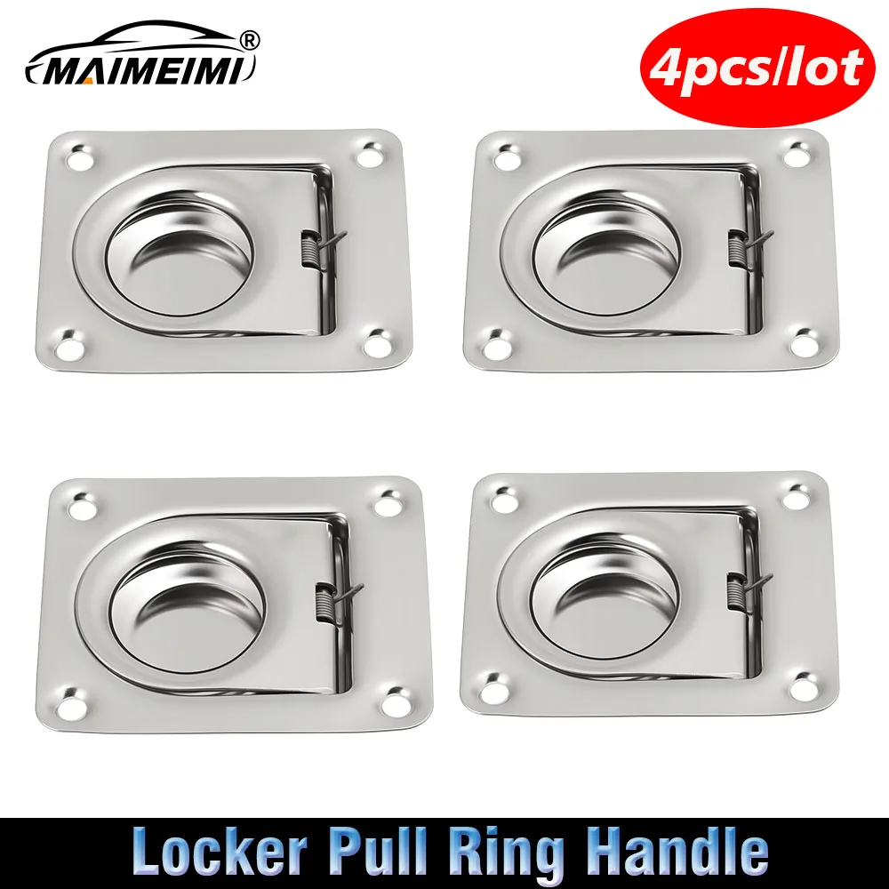 (4 Stück) Sicherungsringgriff aus Edelstahl für Marine, Boot, Yacht, bündiger Hebebühne, 65 x 55 mm