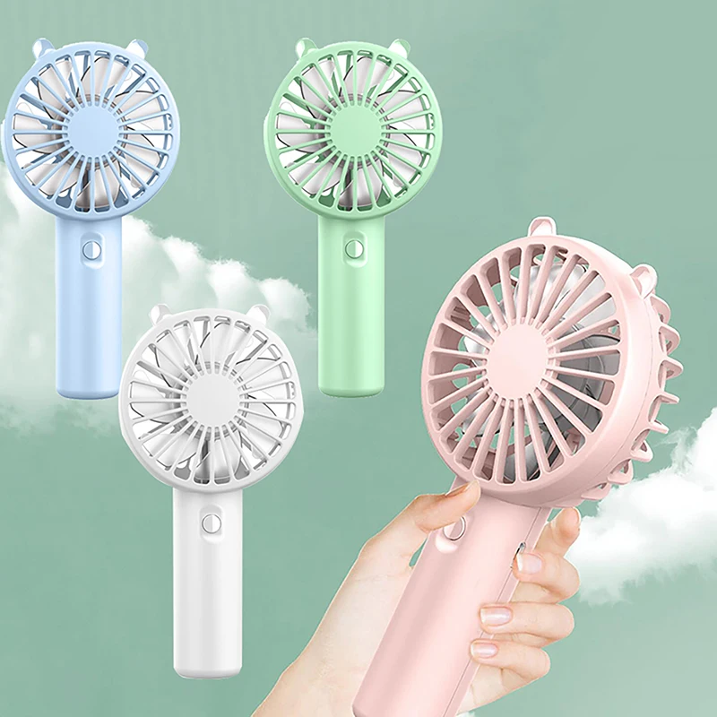 1PC Portable Handheld Fan Mini USB Rechargeable Desk Small Cooling Fan USB Rechargeable Mute Cooler Handheld Fan