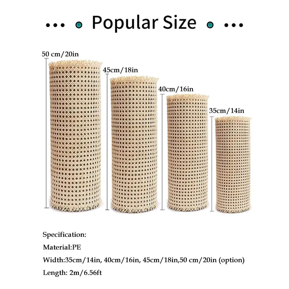 Impermeável plástico Honeycomb Mesh para cadeira e mesa, Rattan Webbing Roll, vime para projetos DIY