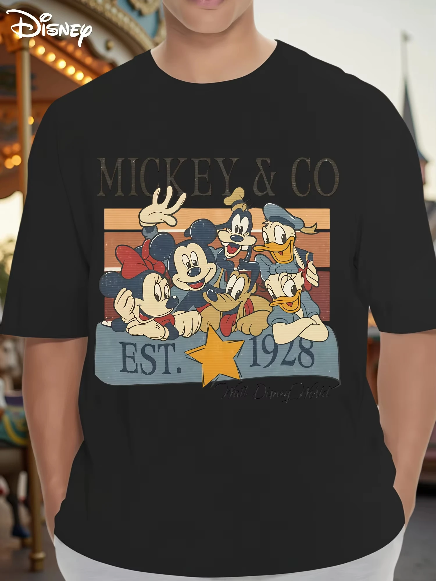 

Disney T-shirt Parent-child men's short-sleeved Mickey Friends series loose breathable T-shirt for men and women