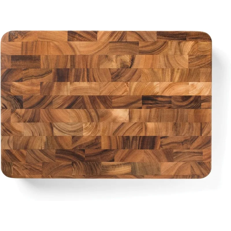 Ironwood Gourmet End Grain Union Stock Yard Professional Chopping Butcher Block, Brown, 14 x 20 x 2.75