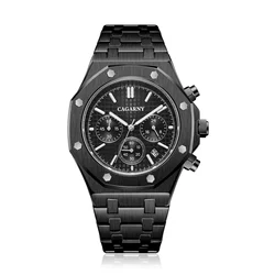 CAGARNY Original Brand 6835 New Stainless Steel Quartz Watches For Men  Fashion Casual Automatic date Chronograph for Man Watch