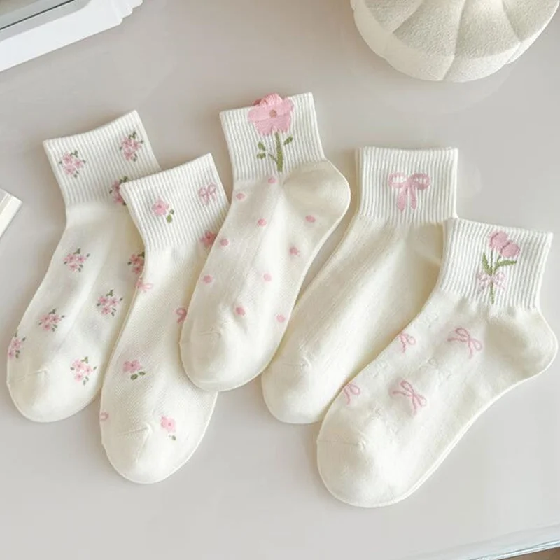 

5 пар милых, милых, теплых, удобных, влагоотводящих, устойчивых к запаху носков, повседневных и универсальных спортивных носков.