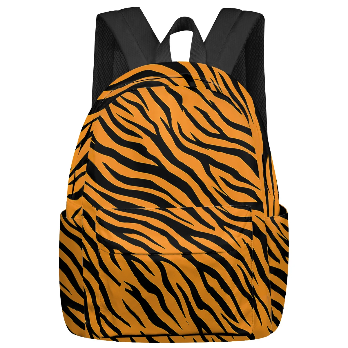 Black Yellow Tiger Pattern Texture Women Man Backpacks Waterproof School Backpack For Student Boys Girls Laptop Bags Mochilas