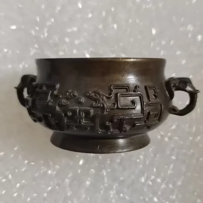 Antique Red Copper Incense Burner Elephant Ear Design Censer For Indoor Zen Decor Household Sandalwood Holder
