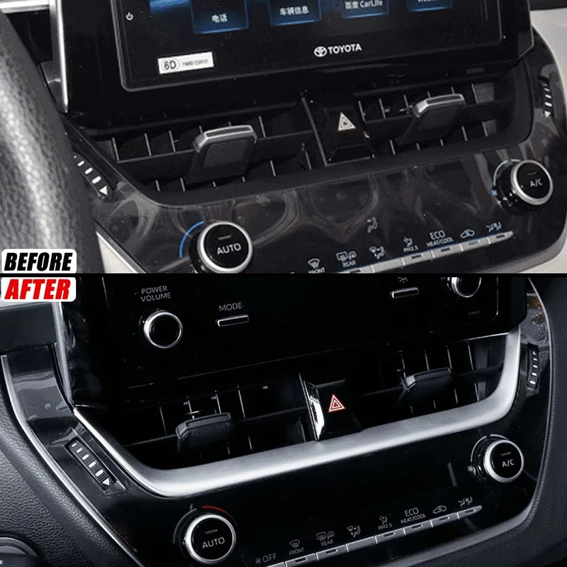 Car Center Console Air Condition Vent Outlet Panel Cover Trim for Toyota Corolla Altis Sedan Accessories 2020 2021 2022
