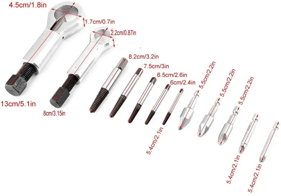 12 Bộ Hạt Chia Bộ Rỉ Sét Hư Hại Bu Lông Ốc Vít Hút Tẩy Dụng Cụ Hạt Bộ Chia Máy Hút