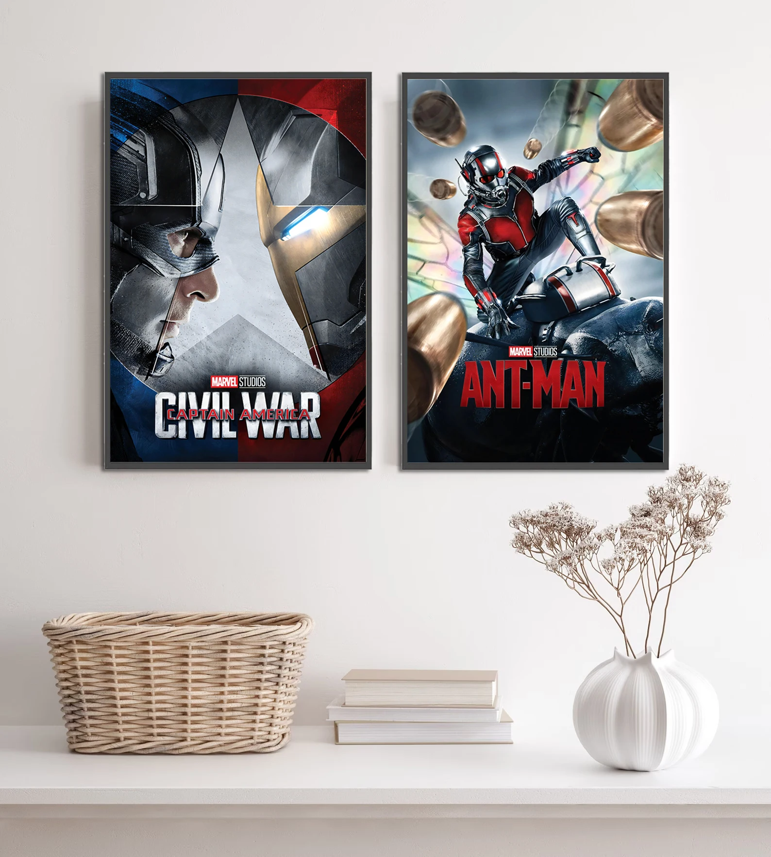 I-Iron Man M-Marvel Movie Poster Self-adhesive Wallpaper Figures Home Decoration Painting Wall T-Thor Art Bedroom Cartoons Decor