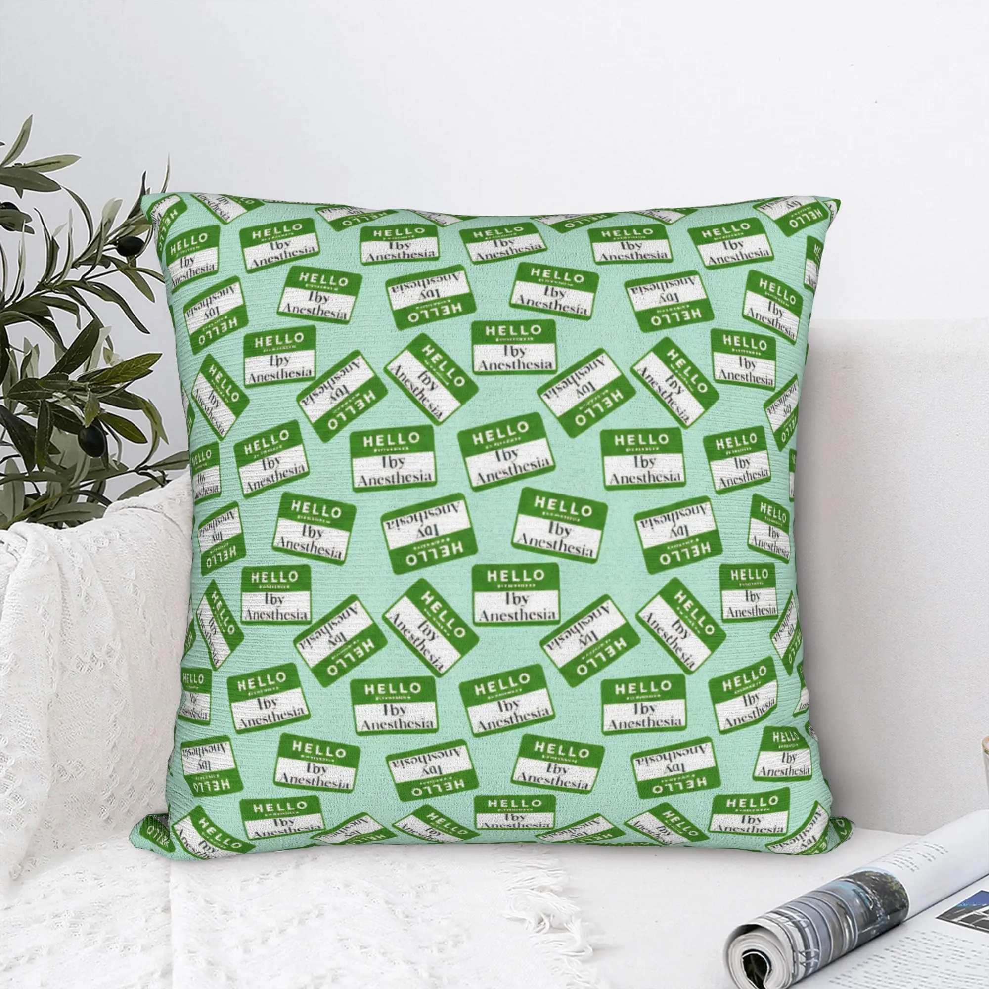 Anesthesia Anesthesiology Medical Pillowcase Print Polyester Cushion Cover Decoration Anesthetist Throw Pillow Case Cover Zipper