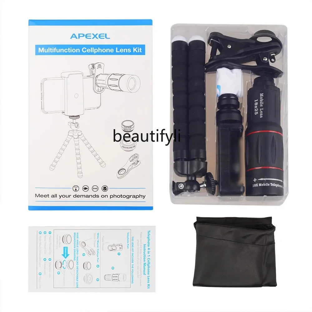 Asmt42 تليفوتوغرافي عين السمكة واسعة الزاوية ماكرو أربعة في واحد عدسة الهاتف المحمول للتصوير الخارجي العالمي