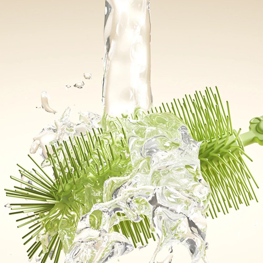 

Baby Bottle Brush for Travel Portable Silicone Cleaning Brush Soft Bristles Prevents Damage Ergonomic Grip Thorough Cleaning