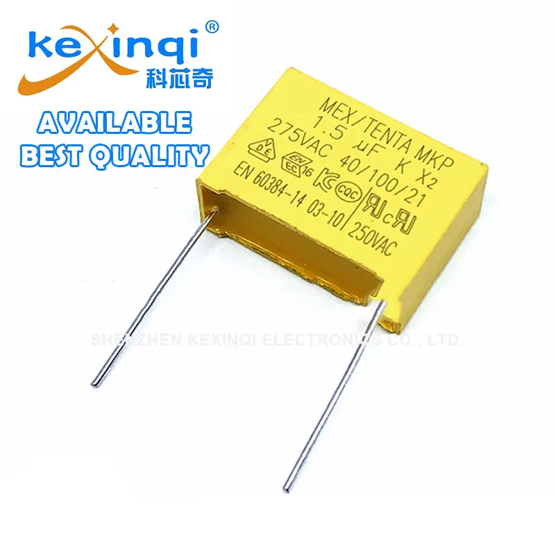 20pcs/lot 275V 155K Safety Capacitor X2 Polypropylene Safety Plastic Film 1.5uf MKP P=15/22/27.5mm Best Quality