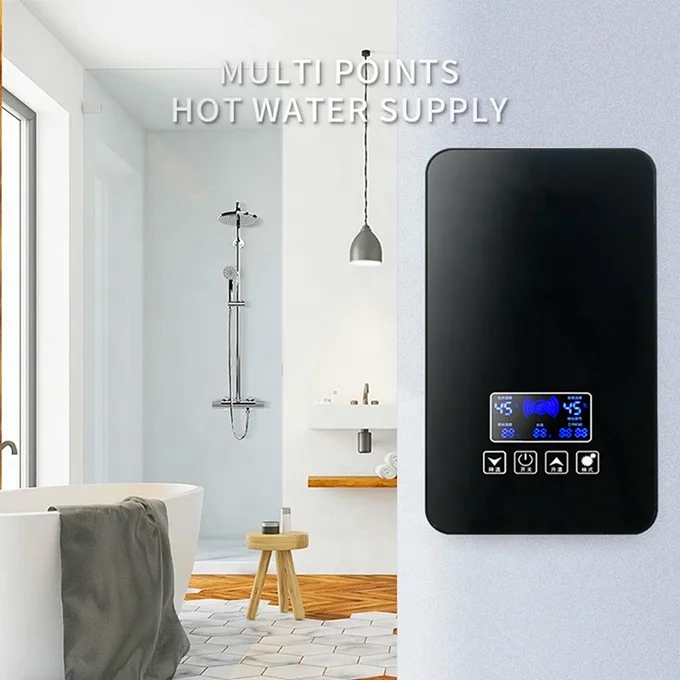 Para água quente Aquecedor Prateleira de chuveiro Wall Floor Mounted Banheiro portátil elétrico Água Aquecedor Elétrico Tankless 8.5KW 240V LED