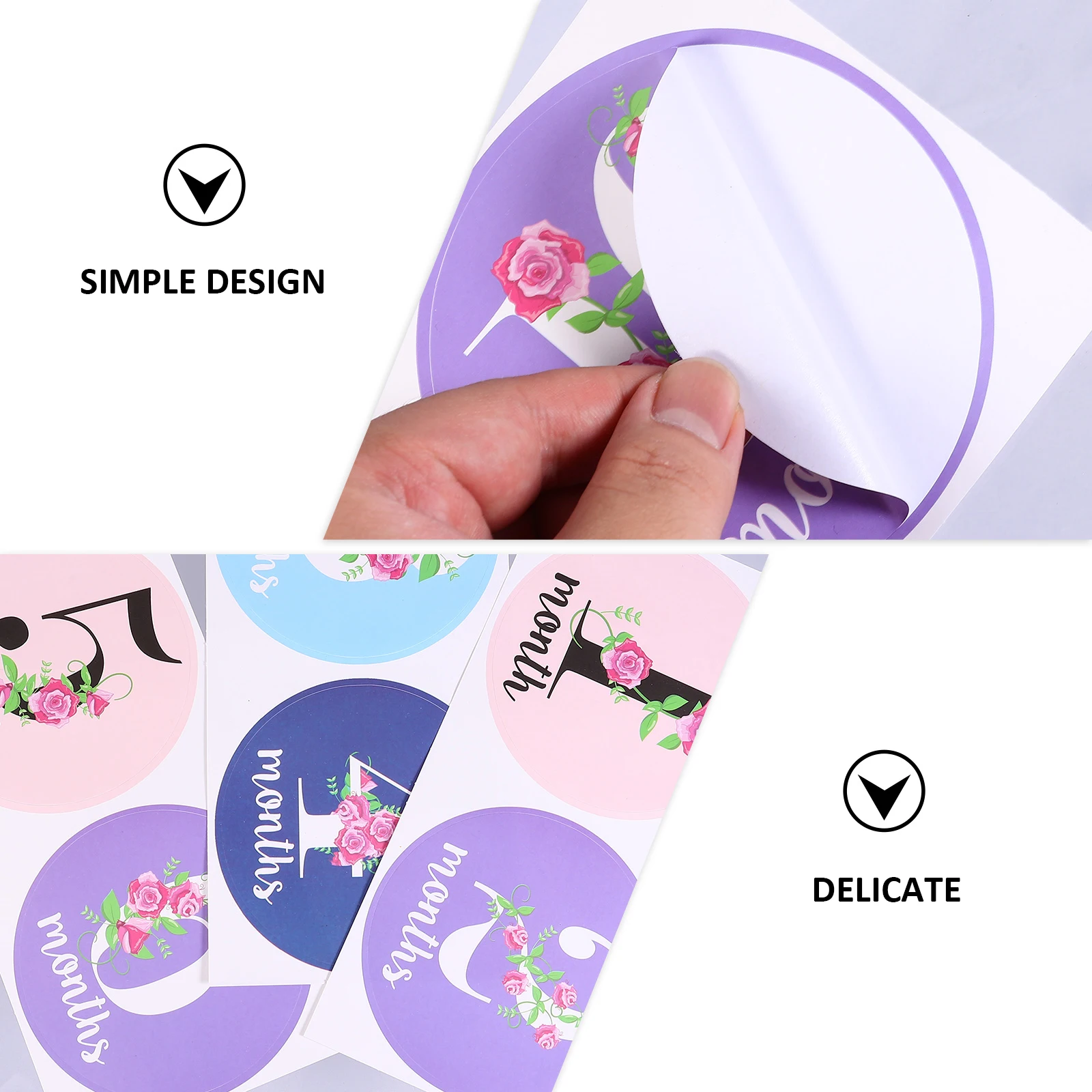 

30pcs Baby Stickers Infant Photo Props Monthly Decals Newborn Growth Tracking Skin Friendly Adhesive Labels for Onesie
