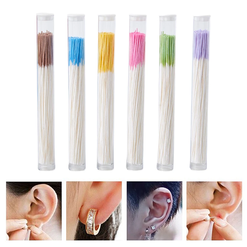 70/160Pcs Pierced Ear Cleaning Set Herb Solution Paper Floss Ear Hole Aftercare Tools Kit Disposable Earrings Hole Cleaner