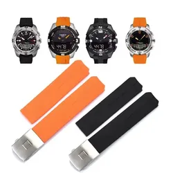 Silicone strap For Tissot 1853 Tengzhi T-Touch original T013 rubber watchband T047T081T33 Men's Bracelet accessories 20mm 21mm