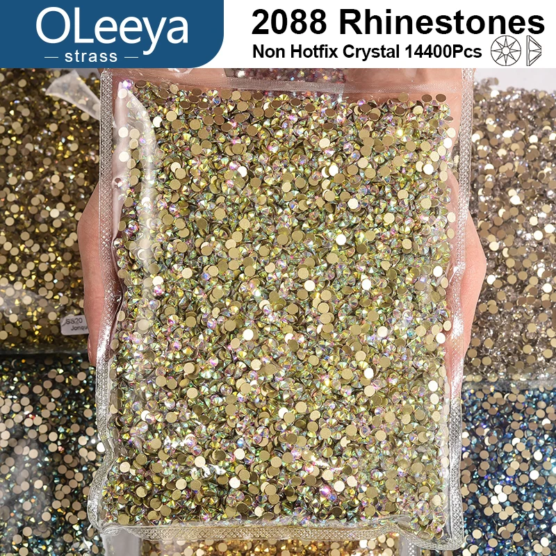 14400Pcs/2880Pcs Wholesale SS16-SS30 High Quality AAAAA 2088 Rhinestones Crystal Flatback 8 Big 8 Small 16cut Strass Stones