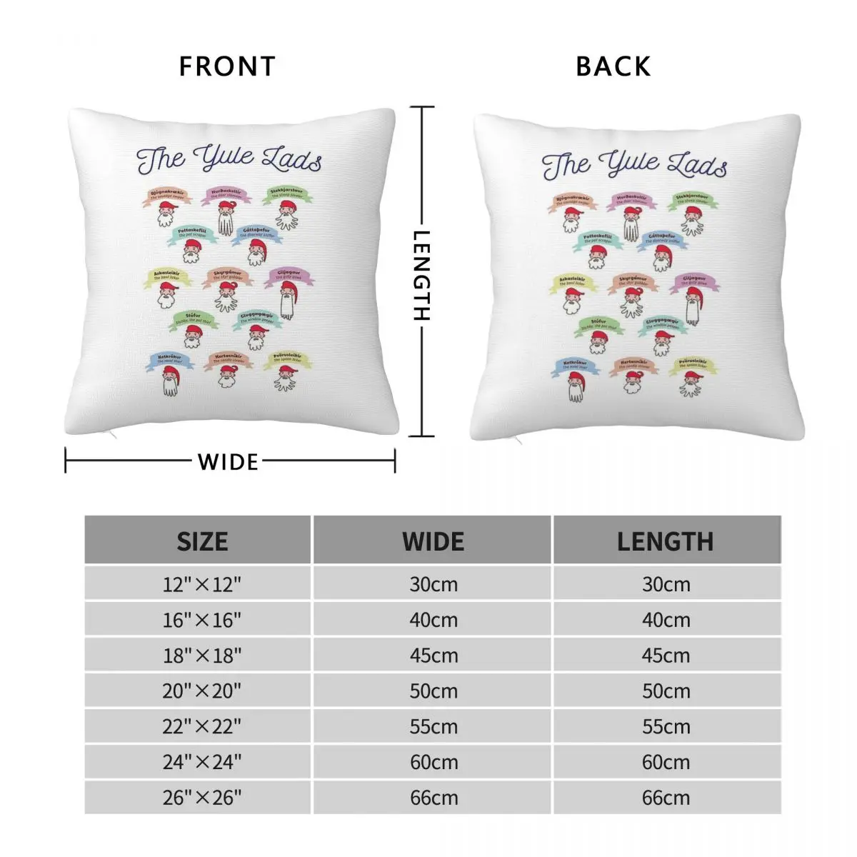 Yule Lads Icelandic Folklore Pillowcase Polyester Linen Velvet Printed Zip Decor Throw Pillow Case Sofa Cushion Cover Wholesale