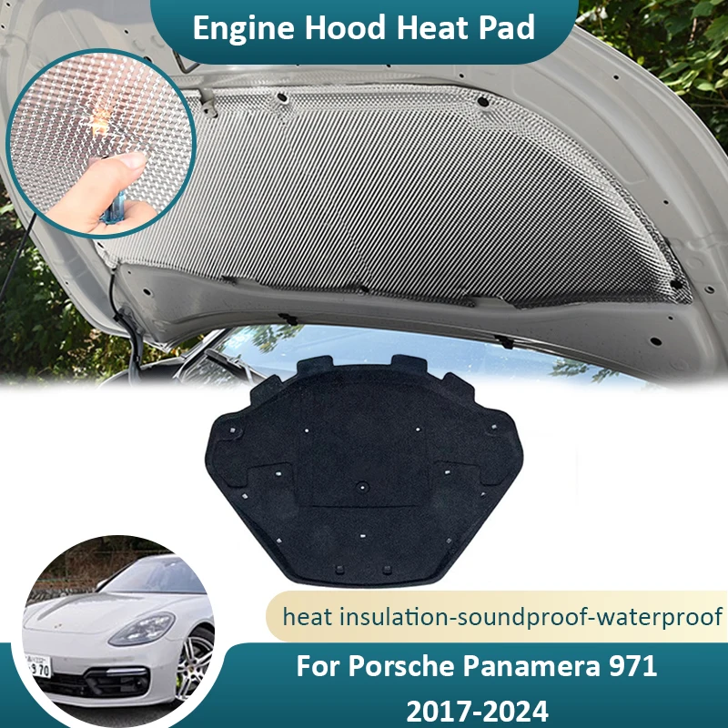 

Front Hood Engine For Porsche Panamera 971 G2 2017 2018 2019 2020 2021 2022 2023 2024 Sound Insulation Cotton Mat Car Accessorie