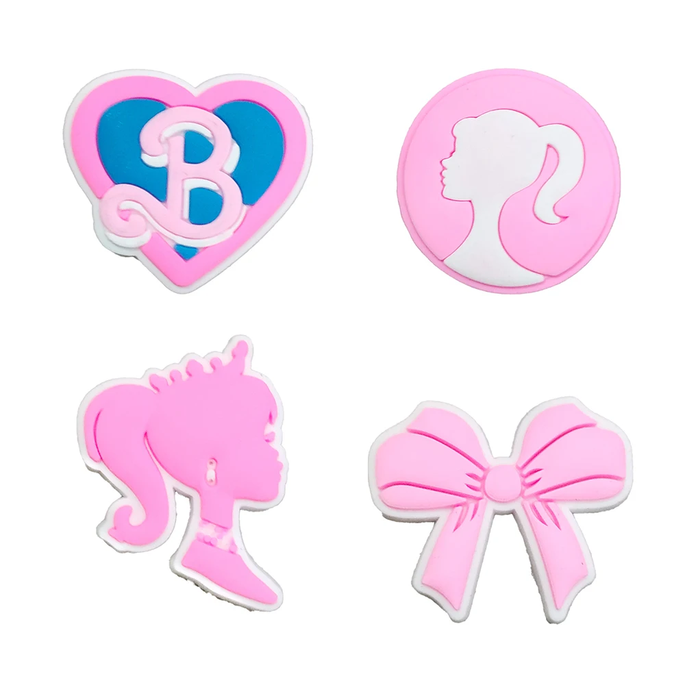 Pink Barbie Series Girls Shoe Charms for Clogs Sandals Decorations Accessories DIY Shoes Decoration Garden Shoes Decor Gifts