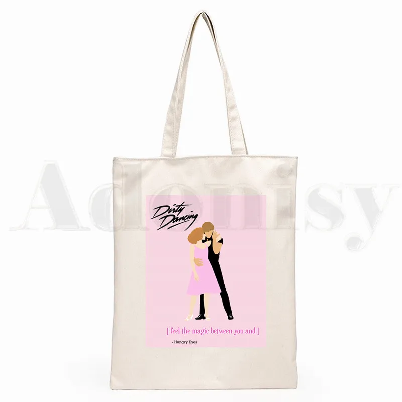 Dirty Dancing Hip Hop Canvas Tote Woman Harajuku Casual ToteBag Shopping Handbag for Girls