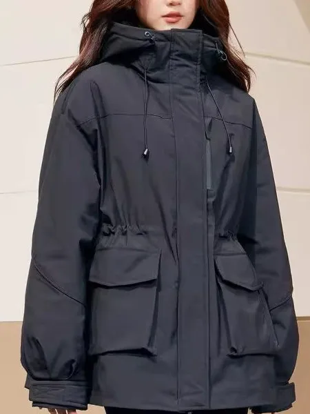 プラスサイズ-300ポンド-韓国風-ルーズデザイン-防風ジャケット-レディース-春秋新作-帽子付きジャケット-トレンド-通勤スタイル-ジッパーポケット