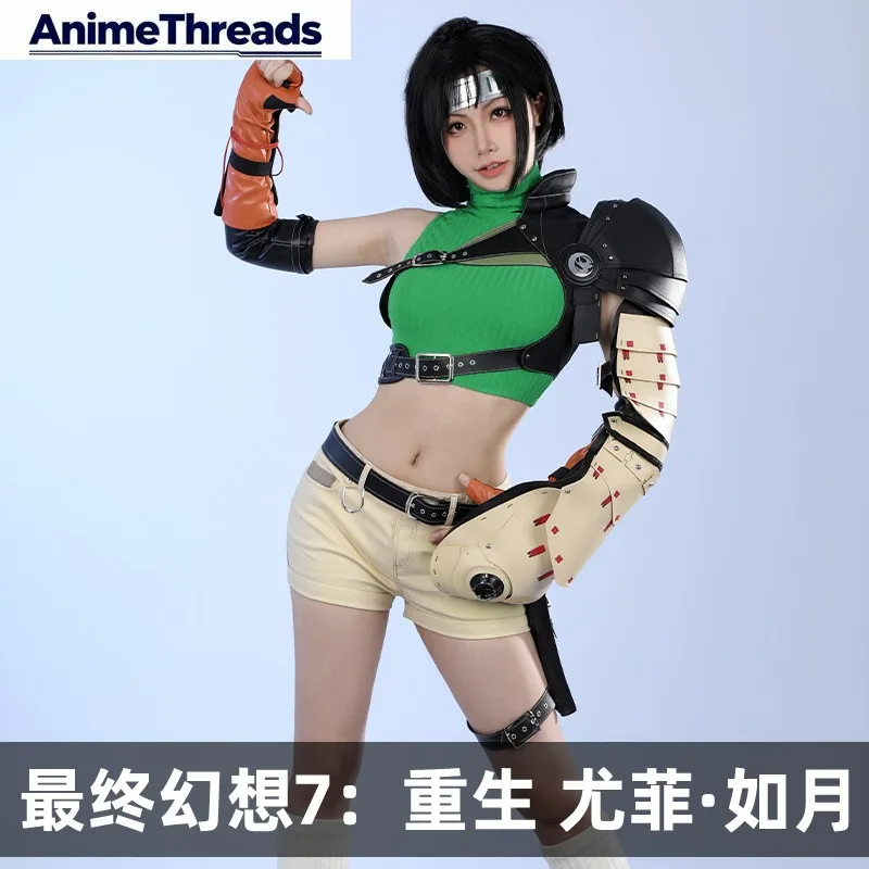 Disfraz de Cosplay de Yuffie Kisaragi de Final Fantasy VII, Uniforme de Fiesta de Anime, Disfraz de Halloween, Ropa de Juego de Rol, Nuevo y Completo