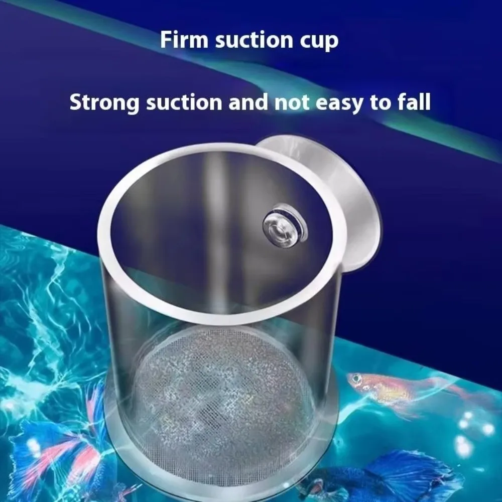 Acrylic Brine Shrimp Feeder with Suction Cup Fixed-Point Fish Feeder Transparent Durable Floating Ring Various Fish Tanks