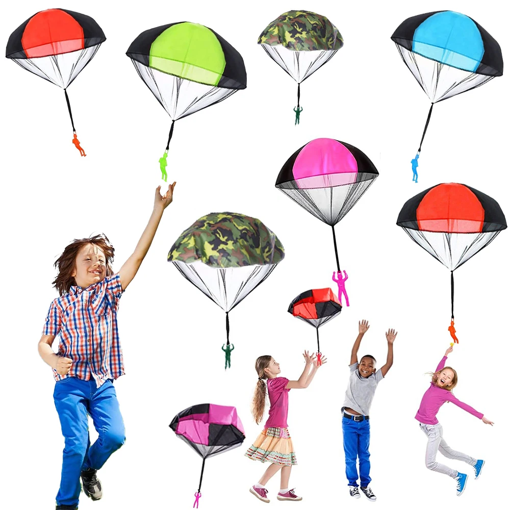 

Hand Throwing Parachute Mini Figure Soldier Camo Military Party Outdoor Parachute Boys Children's Educational Flying Game Favors