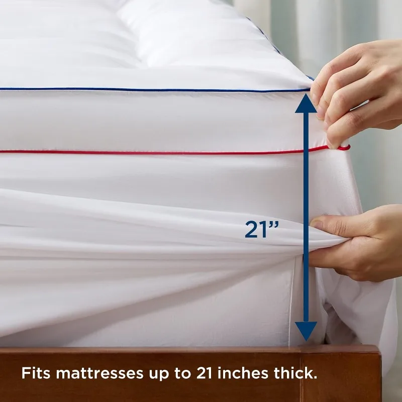 Twin Size Mattress Topper - Extra Thick Mattress Pad Cover with 8-21