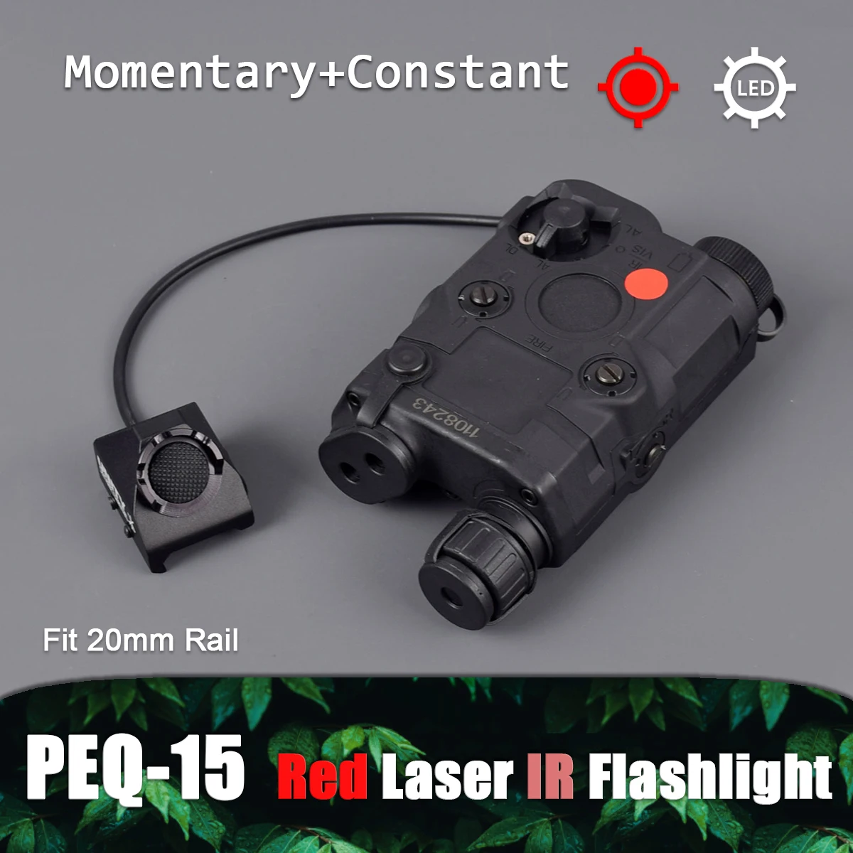 Tactical PEQ-15 Nylon Red Dot Laser Sight Indicator With White Light And IR Lens Weapon Flashlight Fit Airsoft 20mm Rail AR15 indicator navigation lights polycarbonate lens red silver boat indicator light for pontoon yacht skeeter 100% brand new