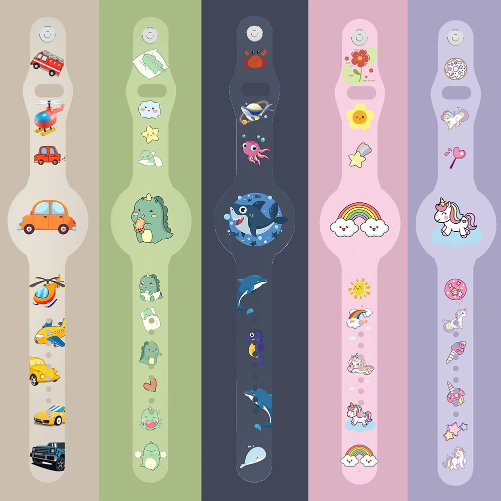 Cute Bracelet Waterproof Cartoon Wristband Silicone Lightweight GPS Tracker Holder for AirTag