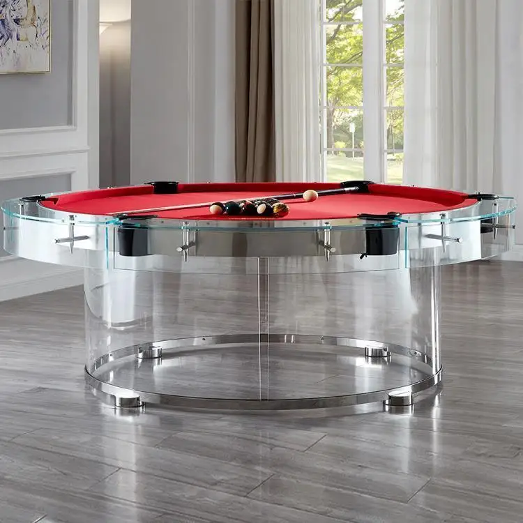 Tavolo da biliardo per il ricreazione domestica Tavolo da biliardo rotondo in vetro temperato
