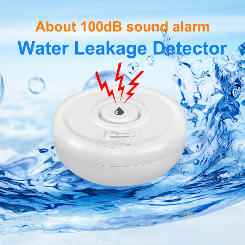 

Water Leak Sensor Overflow independently Alarm Water Level Detector 100dB Sound Alarm System Smart Home Security Protection