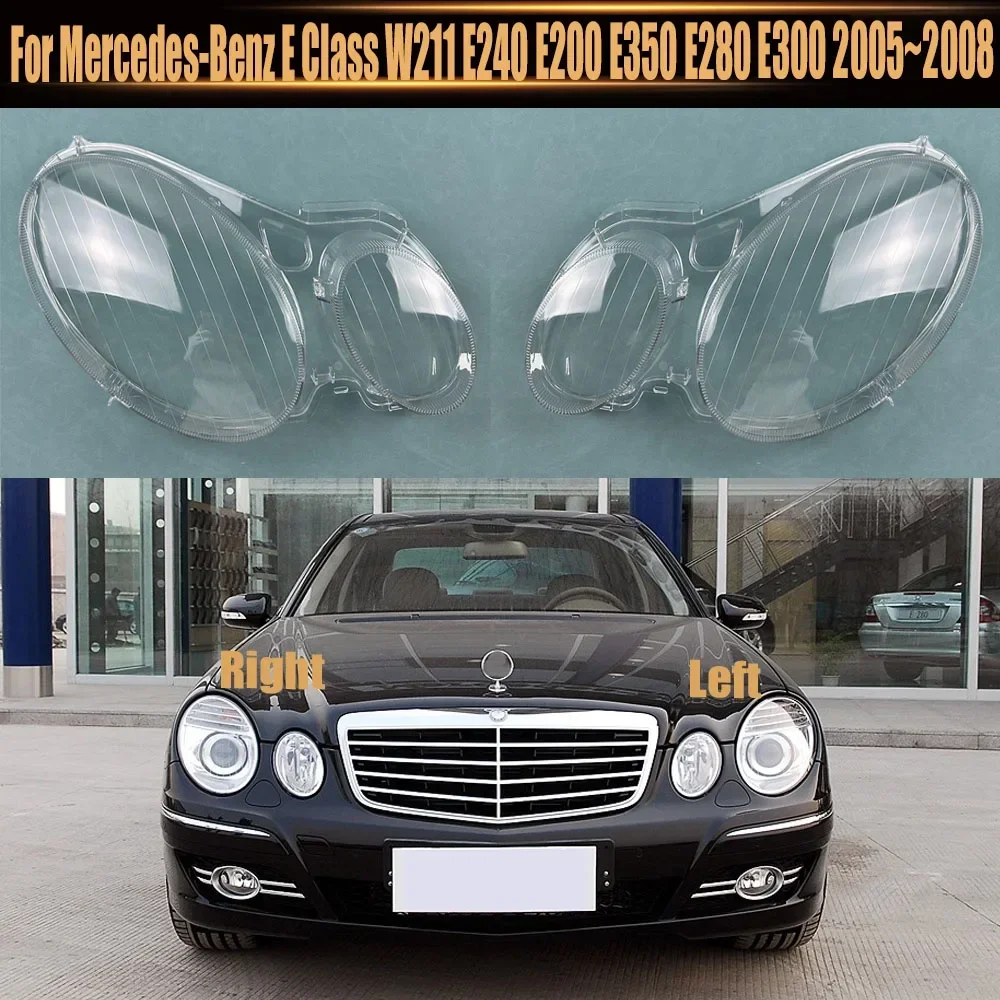 Headlamp Cover Lens Transparent Lampshade Headlight Shell Plexiglass For Benz E Class W211 E240 E200 E350 E280 E300 2005~2008