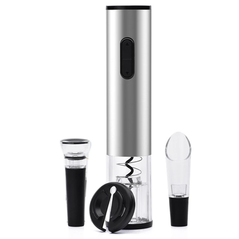 

Promotion! Electric Wine Corkscrew Kit - Battery-Powered Electric Cordless Automatic Corkscrew Corkscrew Kit, Stainless Steel