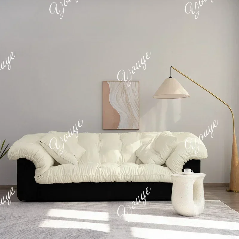 L-J Italian Sleep Nordic Sofa Luxury European Wood Water Proof Sofa Fluffy Couch Sillon Relax Reclinable Para Salon Home Furnitu