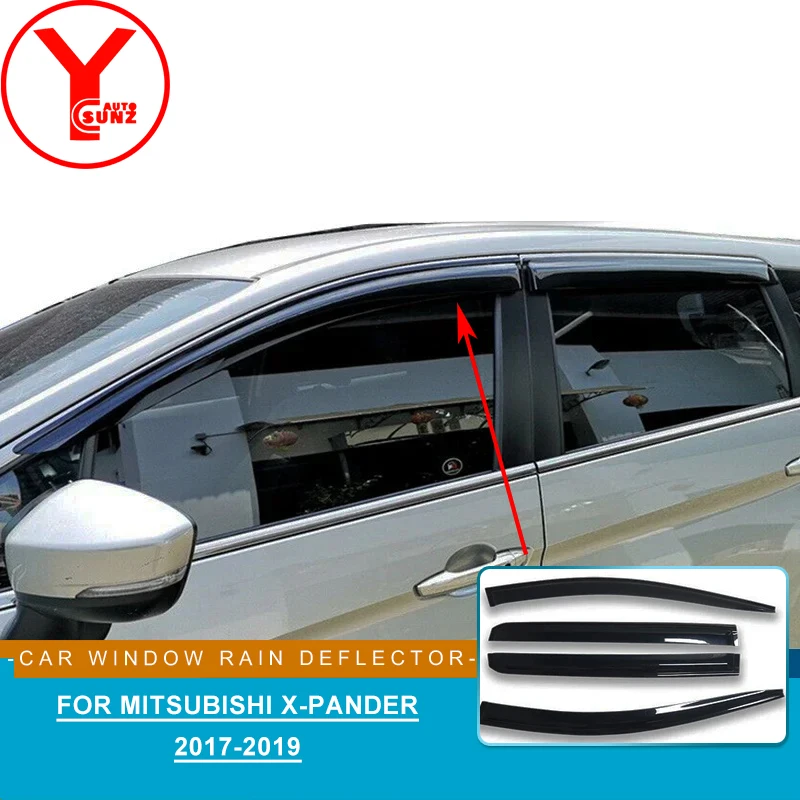 

For Mitsubishi xpander X-pander 2017 2018 2019 2020 Car Window Rain Guard Shelters Window Visor Vent Awnings Car Styling