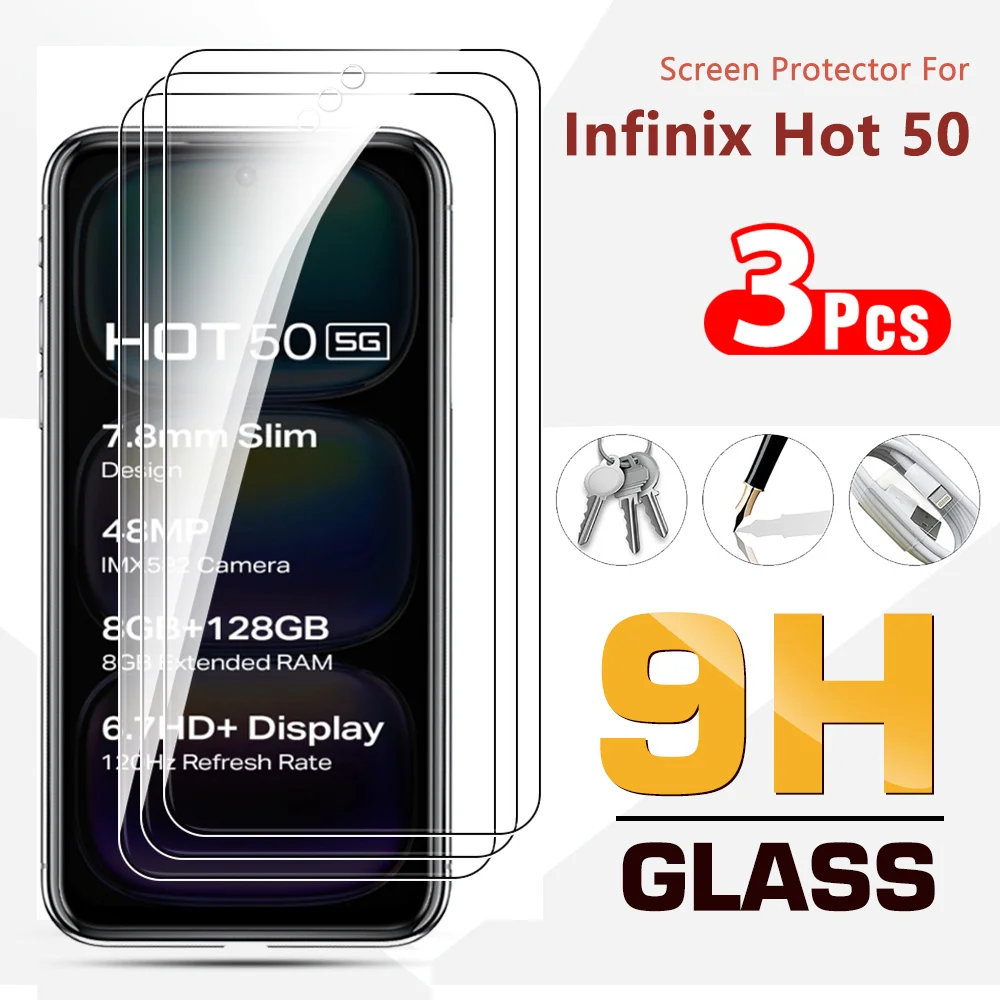 3 шт. закаленное защитное стекло InfinxHot 50 для Infinix Hot 50 Hot50 5G InfinixHot50 Защитная пленка для экрана 6,7 дюйма