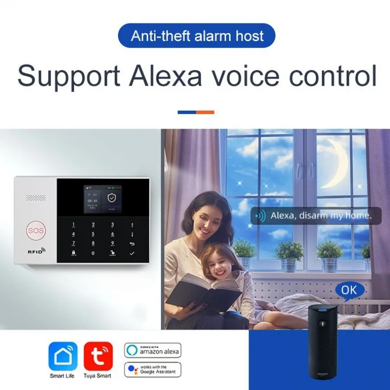 TUYA wifi+GSM/WIFI+4G Anti-theft Alarm, Multi-language infrared graffiti anti-theft alarm
