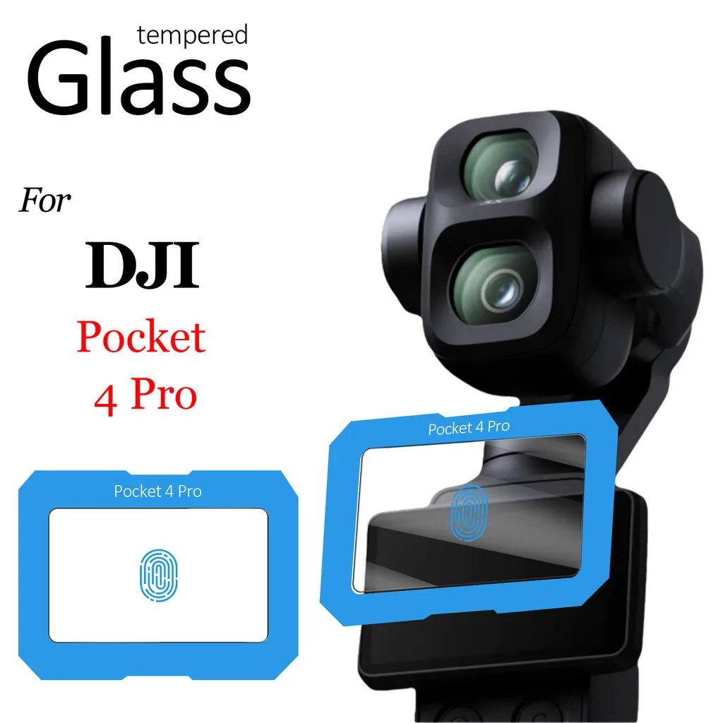 HD Clear Protective Glass for DJI Pocket 4 Pro Camera Screen Protector One-Second Install Tempered Glass Film for DJI Pocket4
