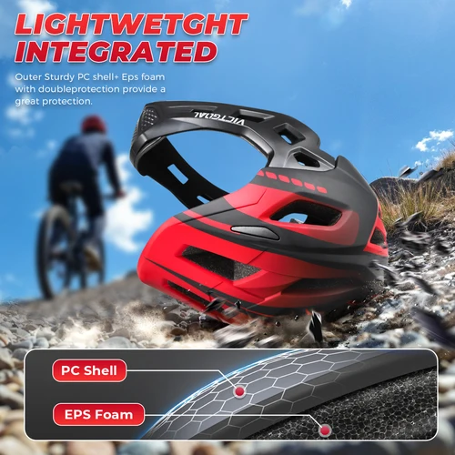 Imagen 2 del producto VICTGOAL Casco de bicicleta de cara completa desmontable para niños, protección de seguridad deportiva para ciclismo para bicicletas de equilibrio, gorros de patinaje sobre ruedas