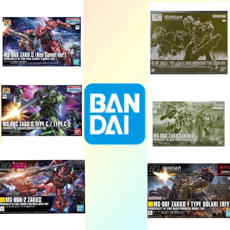 

Bandai Original GUNDAM HG 1/144 Series MS-06K ZAKU Anime Action Figure Assembly Model Toys Collectible Model Ornaments Gifts