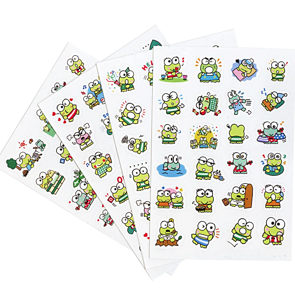 4pcs Cartoon Cute Keroppi Hand Account Stickers Mobile Computer Album Diary Stickers