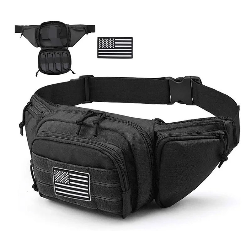 Sac de taille tactique de grande capacité pour hommes, sac banane réglable en Nylon, fixation Invisible pour la randonnée, le sport, le rangement des outils téléphoniques